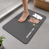 Diatomaceous Earth Bath Mat Super Absorbent Quick Dry Non-Slip for Bathroom & Home