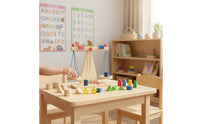 Early Education Wooden Balance Scale Educational Wooden Weighing Toy STEM Learning Balance Game Set Child-Centered for Preschoolers, Kids, Kindergarten, Classroom