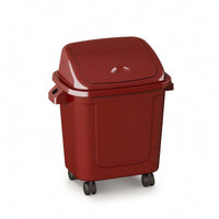 Wheeled Trash Can with Attached Lid Rectangular Wheeled Trash Bin Plastic