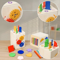 Educational-Style-Style Wooden Shape Sorter Cube Color-Coded Shape Sorting Cube Educational Wooden Toy Box Developmental for Preschoolers