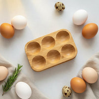 Wooden Egg Tray Natural Wood Wooden Egg Rack Rustic Design for Breakfast Table