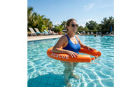 Non-Inflatable Lifeguard Rescue Tube Solid Foam Swimming Rescue Tube with Clip Heavy Duty High-Visibility for Beaches