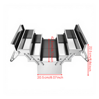 Foldable 3-tier stainless toolbox