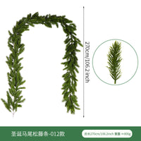 Artificial Pine Cypress Christmas Garland PE Vine with Pine Needles for Door Hanging