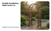 Garden Support Arch Weather-resistant Wooden Garden Arch with Gate Sturdy Construction Climbing Plant Trellis Decorative Entryway Suitable for Gift Giving Home Decoration