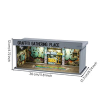 Lighted Model Car Display Box Dustproof LED Workshop Display Case Dust-Resistant 1:64 Scale Garage Diorama for Hobbyists, Office Desk, Man Cave