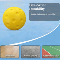 3 Pieces Perforated Training Pickleballs | Quiet spring Design, Foam Pickleballs, for Backyard