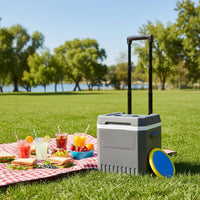 Wheeled Insulated Container Keeps Food Fresh Insulated Chiller Chest Easy to Move Portable Ice Chest for Outdoor Fishing, Car Travel