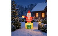 Inflatable Santa with Candy Cane Freestanding Inflatable Santa Figure Holiday Decoration Festive Decorations Cheerful