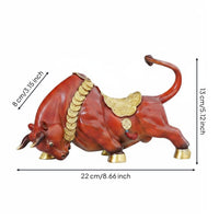 Charging Bull Figurine Feng Shui Wealth Bull Figurine Desk Display for Investors