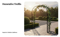 Decorative Garden Arch Weather Resistant Metal Garden Arch Elegant Design Wrought Iron Archway Long-Lasting for Gardeners, Homeowners, Event Planners, Patio, Backyard, Yard, Pathway