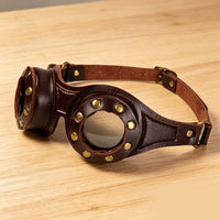 Steampunks Goggles Retro Goggles with Leather Strap Industrial Eyewear for Cosplay, Halloween