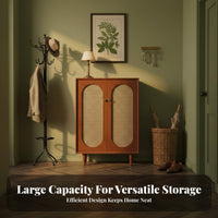 Wooden Footwear Organizer Solid Wood Frame Standing Storage Cabinet Retro Design Standing Shoe Rack for Homeowners, Families, Hallway, Living Room