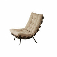 Wood Frame Suspended Chair Ergonomic Ergonomicrest Armchair Minimalist Design Breathable Textile for Guests, Adults