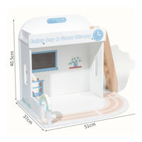 Open-Front Wooden Dollhouse with Furniture Miniature Dollhouse with Furniture Imaginative Pretend Play House Child-Friendly for Toddlers