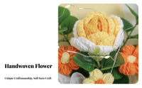 Everlasting Flowers Knitted Yarn Flower Arrangement Long-Lasting Crochet Flower Arrangement No Maintenance Gift Item With LED Lights for Girlfriend, Partners, Valentine's Day, Birthdays, Home Decor, Living Room
