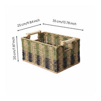 Woven Paper Rope Basket Decorative Paper Rope Basket Easy to Carry Rectangular Storage Bin for Vanity