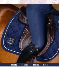 Hello Horse Equestrian Three-Piece Set: Saddle Pad, Ear Bonnet, Leg Wraps, Wear-Resistant and Anti-Slip, Matching Colors