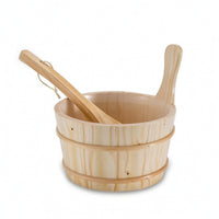 Sauna Pail with Liner Sturdy Wooden Pail with Ladle Long-Lasting for Spa