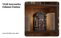 DIY Dragon Shelf Insert Scene Residence Kit Decoration Lighted 3D Wooden Puzzle Set