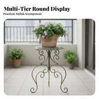 Butterfly Design Plant Stool Ornate Metalwork Garden Furniture Hollow-Carved Top