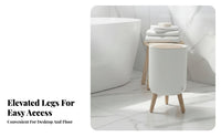 Desktop Trash Can Modern Design Mini Wastebasket with Lid Compact Small Push-Button Trash Bin for Homeowners, Students, Living Room, Restroom, Bedroom