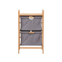 Bamboo Rack with Textile Bins Open-Frame Bamboo Rack Natural
