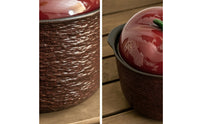 Ceramic Casserole Pot Stone-Textured Ceramic Casserole with Lid Deep for Kitchen