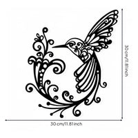 Hummingbird Silhouette Decor Rust Resistant Avian Silhouette Wall House Embellishments Decoration for Yard