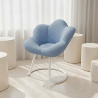 Contoured Backrest Makeup Chair Soft Textile Flower Shaped Chair Ergonomic Backrest Soft Makeup Stool for Girls, Women, Dressing Room, Bedroom