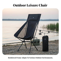High-Back Camp Seat Easy to Fold Folding Chair Lightweight for Picnic, Travelers