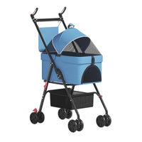 Pet Stroller with Detachable Carrier Portable for Outdoor Walks, Cats