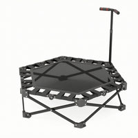 Foldable Fitness Trampoline with Handle Adjustable Folding Trampoline with Handlebar Anti-Slip Rebounder with Handle Waterproof for Apartment
