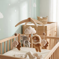 Crib Mobile with Wooden Frame Soft Baby Mobile with Soft Ornaments Nursery Hanging Toy Natural Cute for Newborns