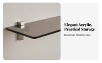 Clear Acrylic Floating Shelf Easy Installation Wall Decor Protective Front Lip