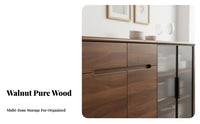 Modern Design Fluted Glass Door Credenza Multi-Functional Sideboard Adjustable Shelves Buffet Cabinet Soft-Close Doors for Entertainers, Homeowners, Apartment Dwellers, Dining Room, Kitchen, Entryway, Hallway