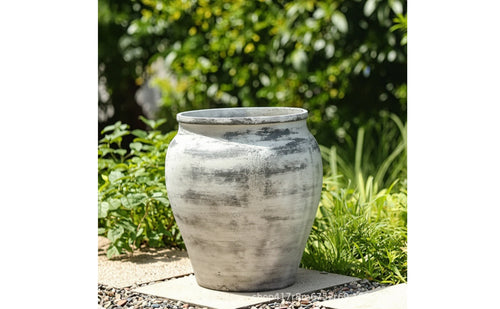 Distressed Floor-Standing Planter Pot Rustic Planter with Drainage Hole Weatherproof Weather-Resistant for Lobby, Office