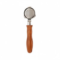Coffee Machine Handle Professional Filter Basket Alloy Portafilter Stainless Steel Appliance Part Detachable Wood Resin Grip Universal Fit Suitable for Espresso Lovers Home Brewing
