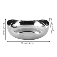 Stainless Steel Fruit Tray Rounded Serving Bowl Polished for Living Room, Coffee Table
