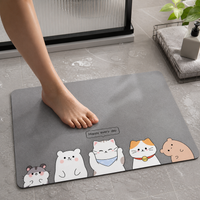 Diatomaceous Earth Bathroom Mat - Super Absorbent, Non-Slip, Quick Dry Bath Rug for Toilet and Shower