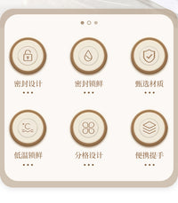 带提手五分格保鲜水果盘密封防潮干果盘便携式家用圆形带盖零食盒