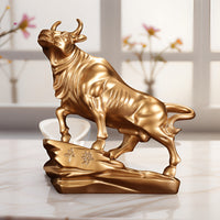 Wall Street Bull Figurine, Resin, Light Luxury Style