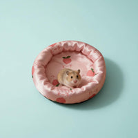 Hamster Cooling Bed Cute Fruit Patterns Round Guinea Pig Nest for Summer