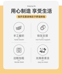 手工塑料编织带盖收纳箱大号脏衣篮衣服玩具收纳箱卧室洗衣筐