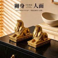 黄金狮身人面像雕塑创意桌面摆件古埃及工艺品办公室书房装饰品