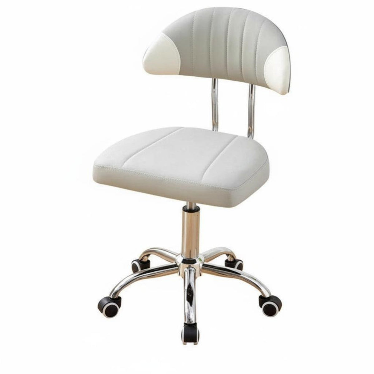 Armless Low-Back Roller Chair Five-Star Base Armless Rolling Stool Thick Cushion