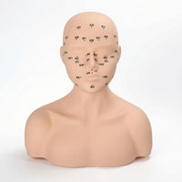 PVC Mannequin Head with Shoulders Soft Acupoint Training Model Mannequin Head with Shoulders Flesh-Toned Realistic