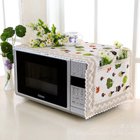 Microwave Oven Dust Cover with Oil-Proof Fabric, Multi-functional Cotton Linen Appliance Protector
