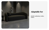 Curved 3-Seater Sofa Italian design Couch Retro-Inspired Seating Furniture for Small Apartment Dwellers, Families, Reception Area, cosmetology studio, Lounge