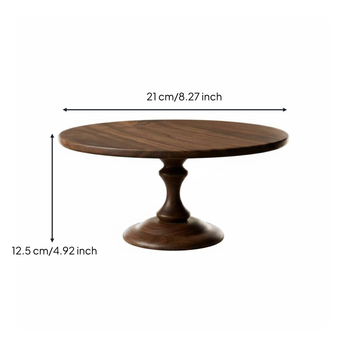 Wooden Cake Stand Vintage Design Acacia Wood Serving Pedestal Hand Polished